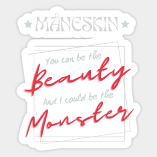 Maneskin Merch (I Wanna Be Your Slave Lyrics) Sticker